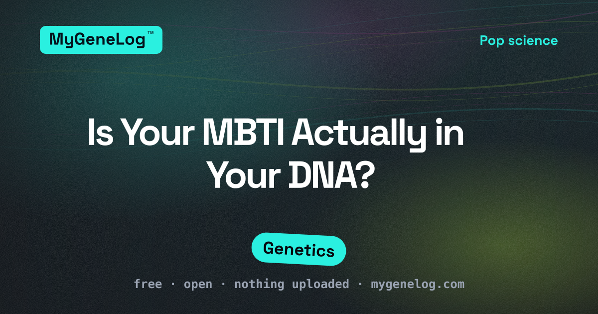 A personality quiz result screen dissolving into strands of DNA