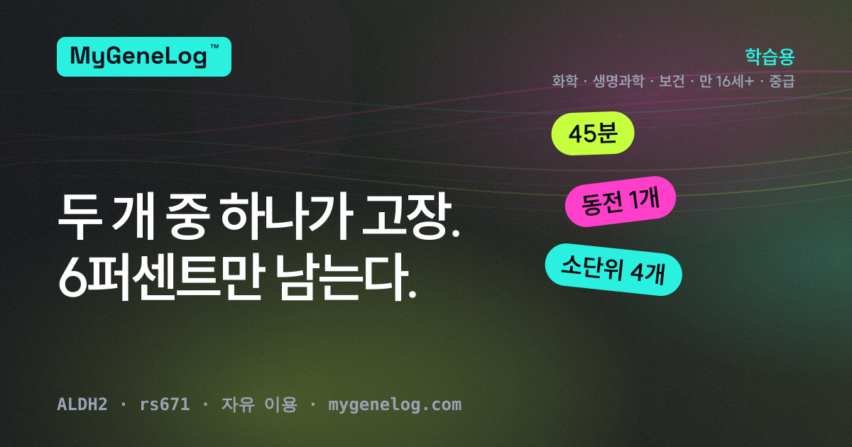 수업안: 유전자 한 쪽이 고장 나면 왜 효소의 94%를 잃는가