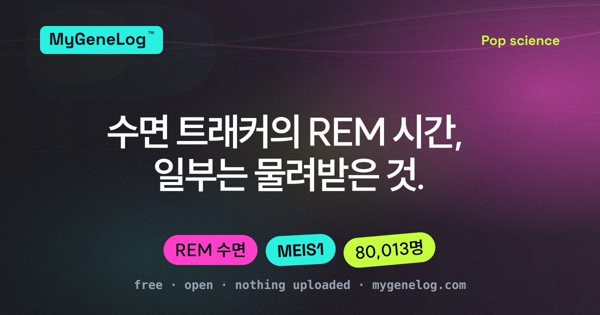 수면 트래커의 REM 시간, 일부는 물려받은 것입니다: MEIS1을 만나 보세요